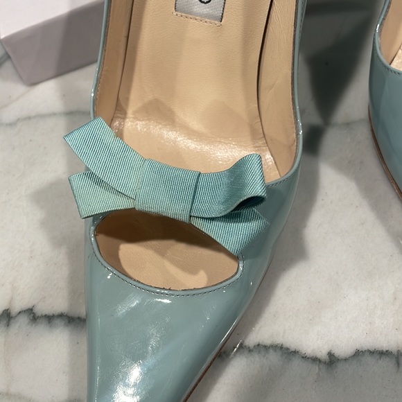 Jimmy Choo limited edition duck blue patent heel grosgrain ribbon - Picture 5 of 8